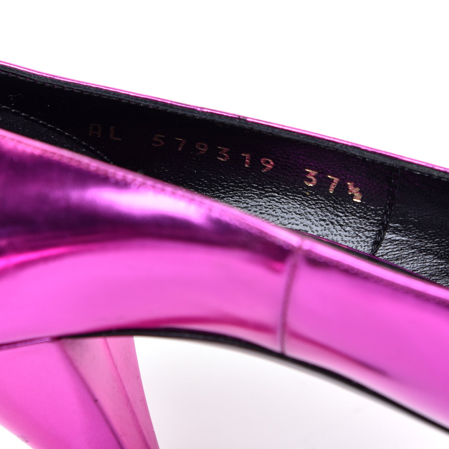 Saint Laurent Metallic Calfskin Kiki 85 Pumps 37.5 Fuchsia 8 of 8