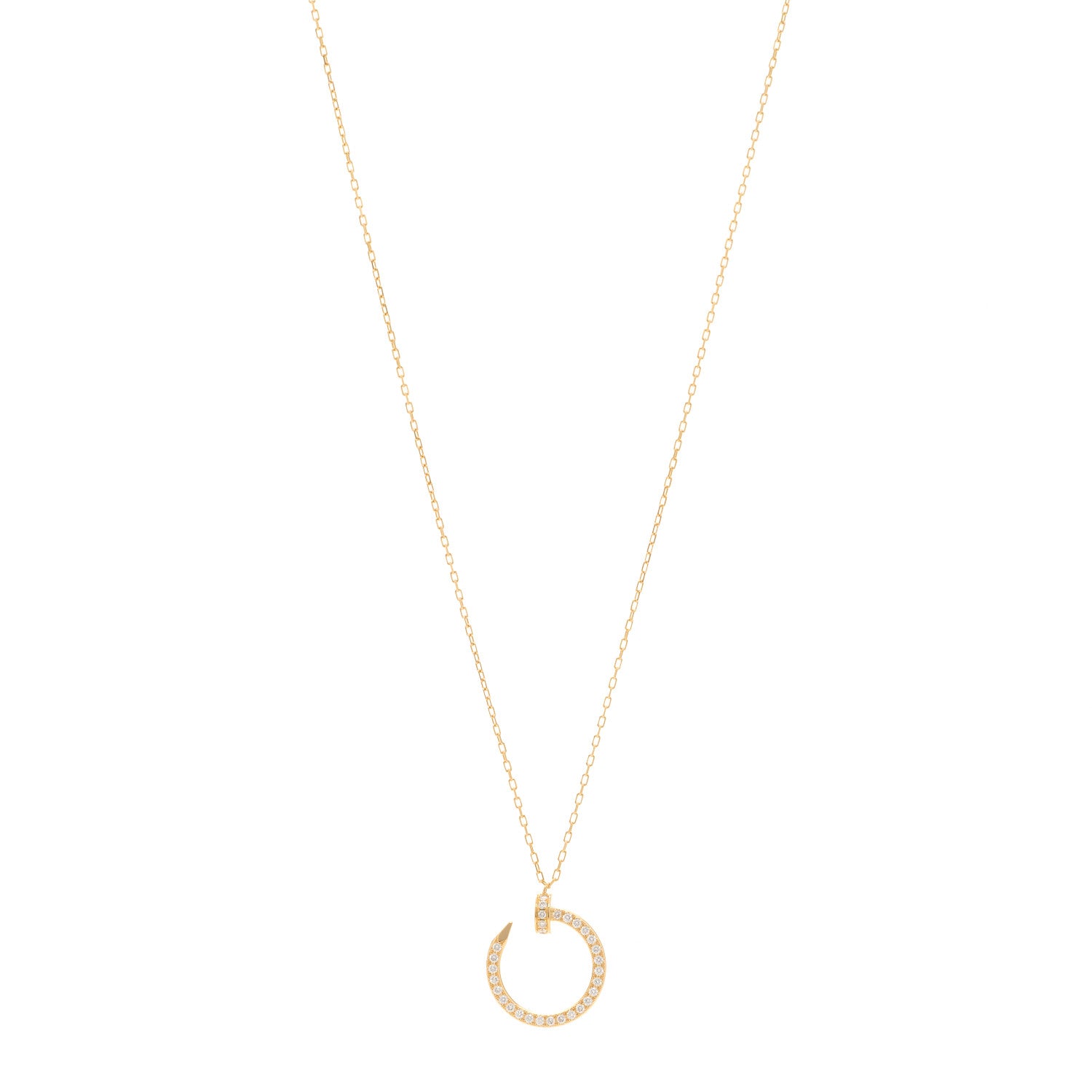 Cartier 18K Yellow Gold Diamond Juste Un Clou Paved Pendant Necklace 1 of 5
