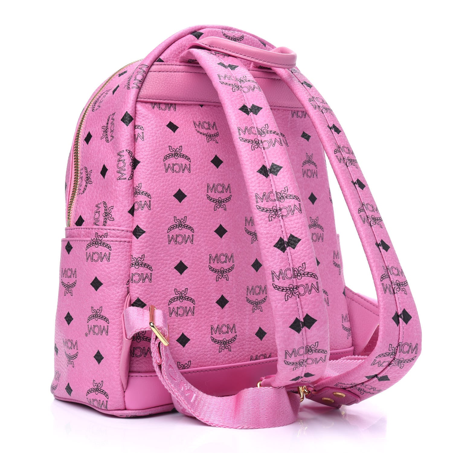 MCM Visetos Small Sprinkle Stud Stark Backpack Pink 2 of 15