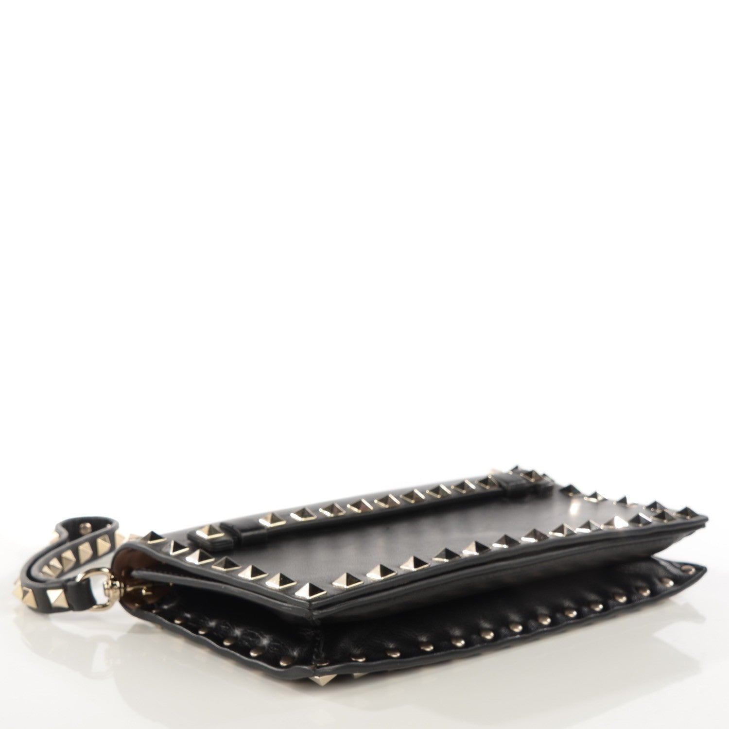 Valentino Garavani Nappa Small Rockstud Wristlet Clutch Black 4 of 7