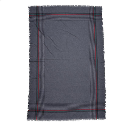 Gucci Cashmere Fringe Web Scarf Gray 3 of 5