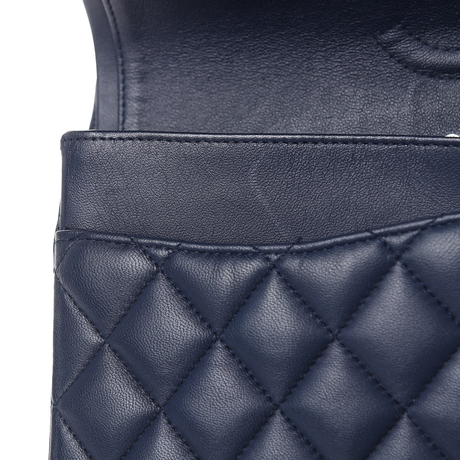 Chanel Lambskin Quilted Medium Double Flap Navy 16 of 16