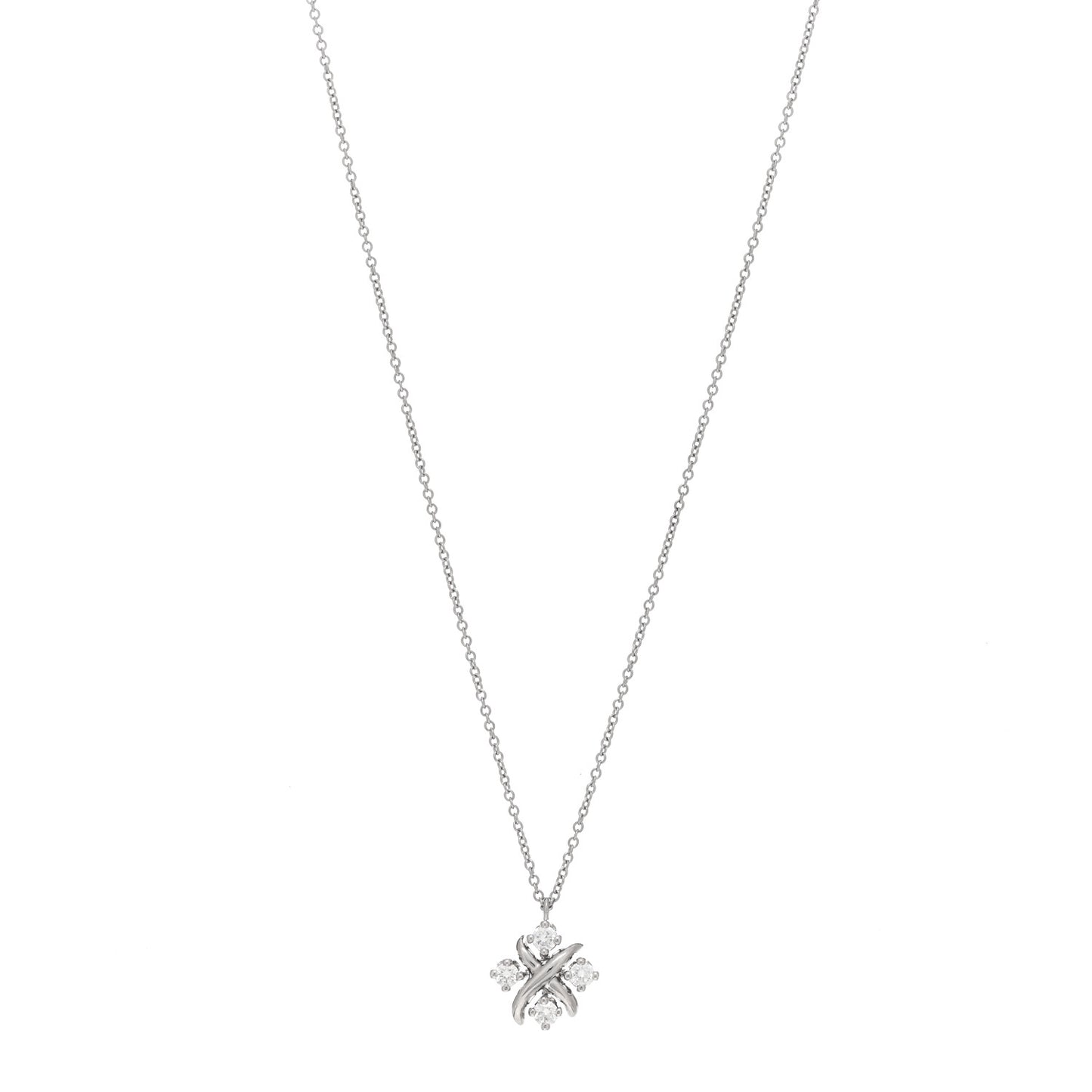 Platinum Diamond Schlumberger Lynn Pendant Necklace