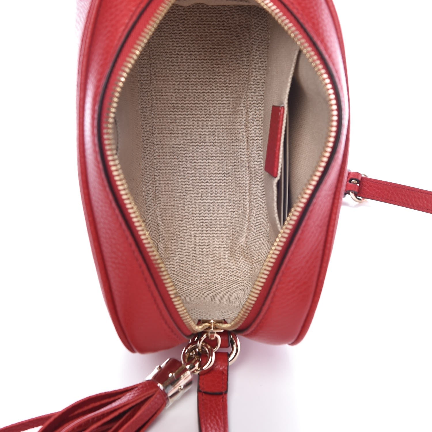 Gucci Pebbled Calfskin Small Soho Disco Bag Tabasco Red 5 of 7