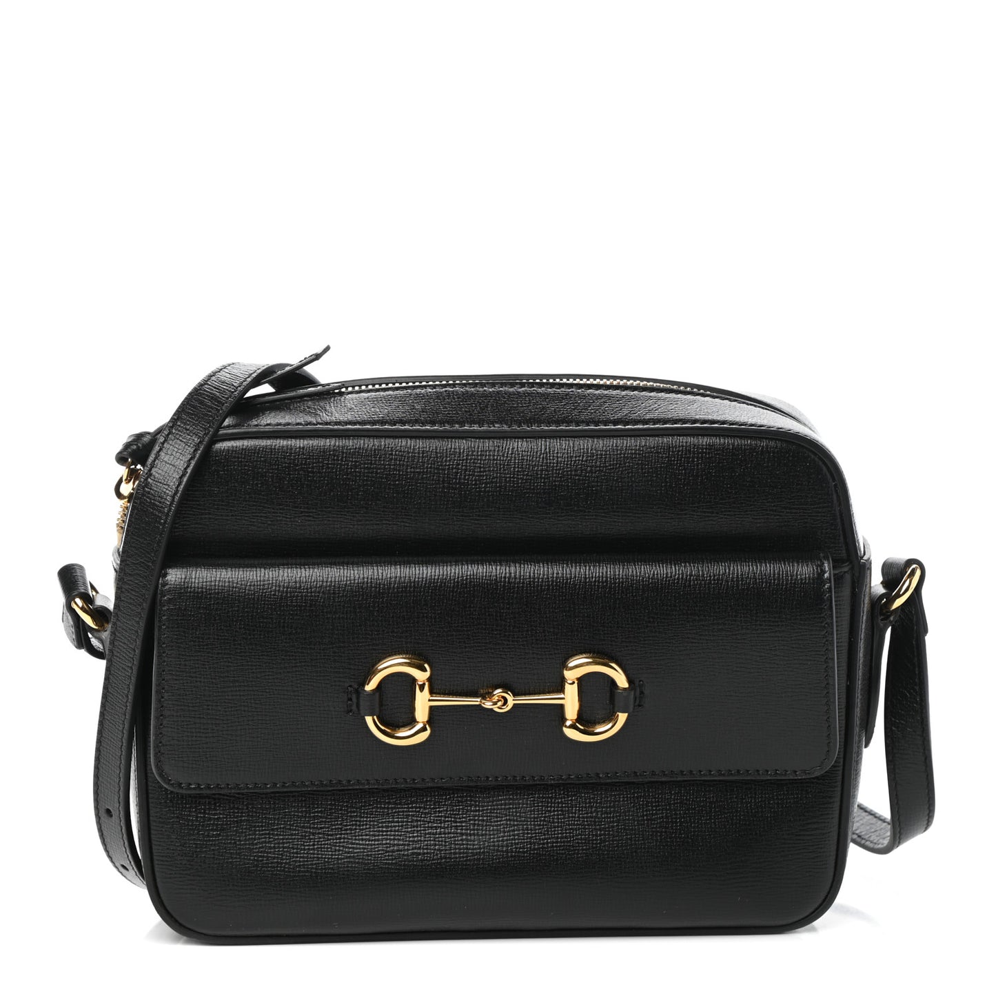 Textured Calfskin Small Horsebit 1955 Shoulder Bag Black
