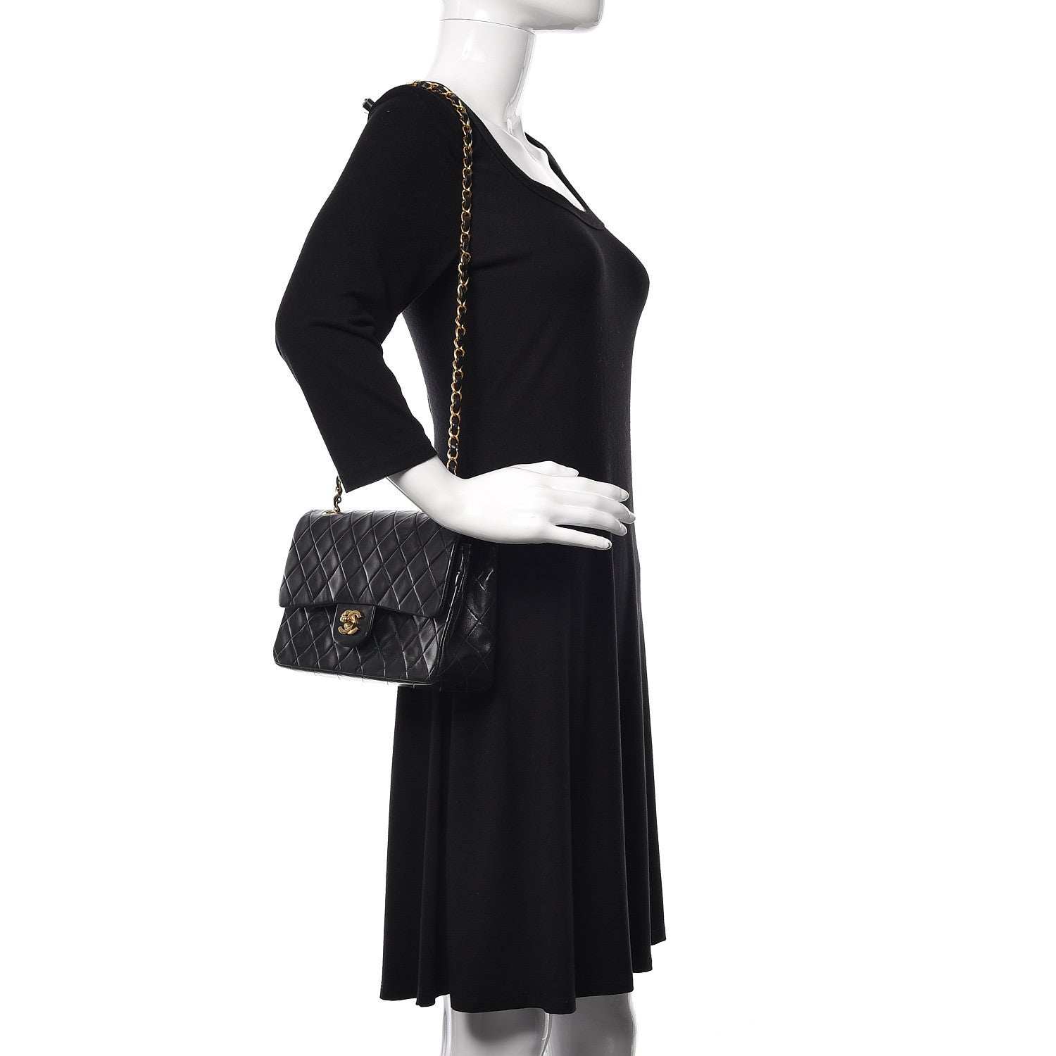 Chanel Lambskin Quilted Medium Double Flap Black 2 of 13