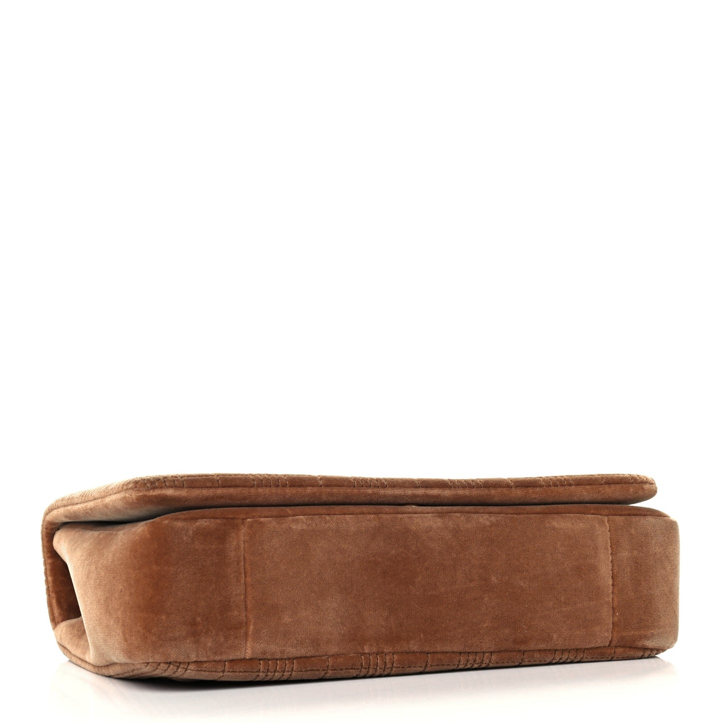 Velvet Quilted Medium Lola Bag Brown