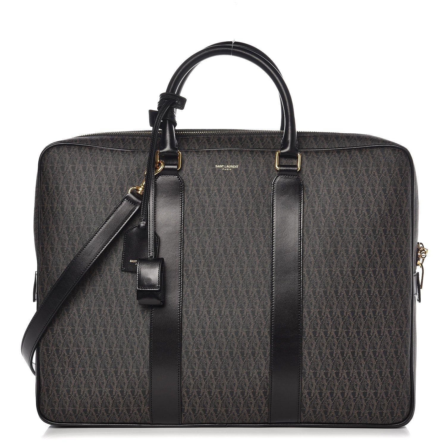 Saint Laurent Toile Classic Monogram Flat Briefcase Black 1 of 8