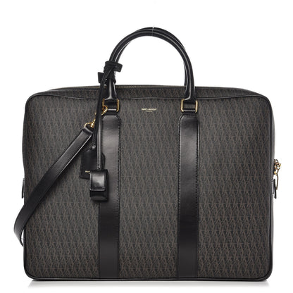 Saint Laurent Toile Classic Monogram Flat Briefcase Black 1 of 8