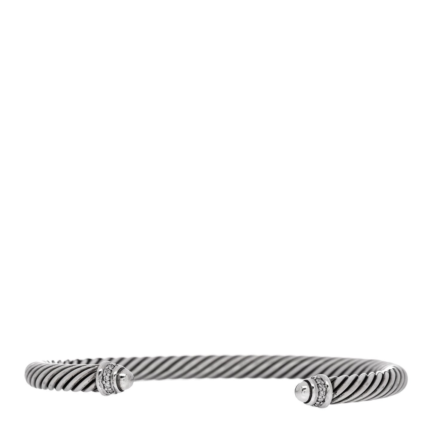 Sterling Silver Diamond 5mm Cable Classics Dome Bracelet