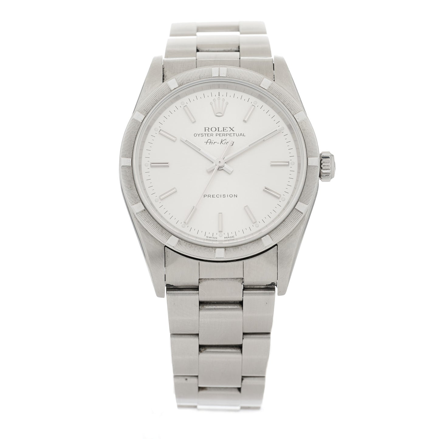 Stainless Steel 34mm Air-King Oyster Perpetual Precision Watch Silver 14010M