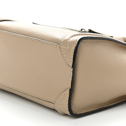 Celine Drummed Calfskin Nano Luggage Dune 10 of 10