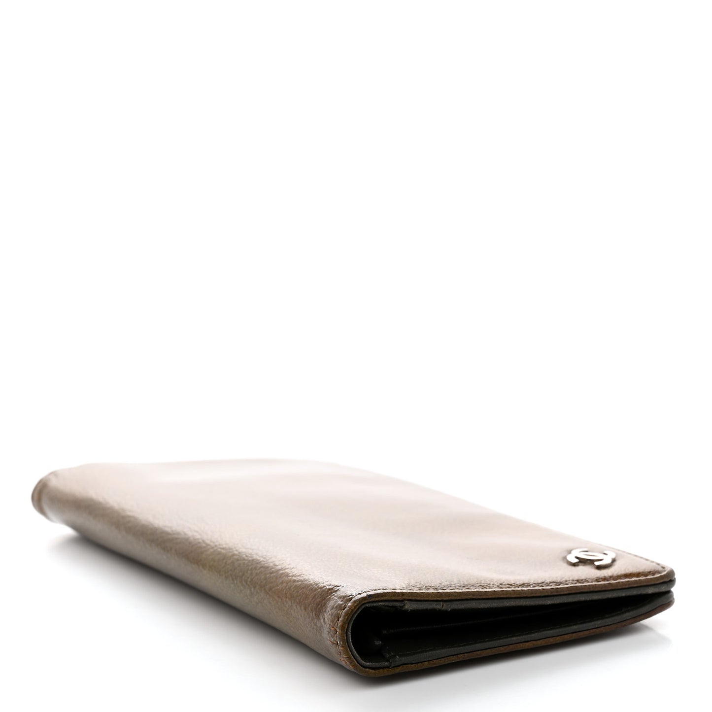 Grained Patent CC Yen Wallet Brown