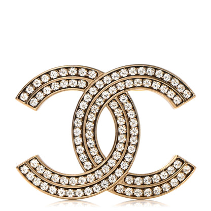Chanel Crystal CC Brooch Gold 1 of 5