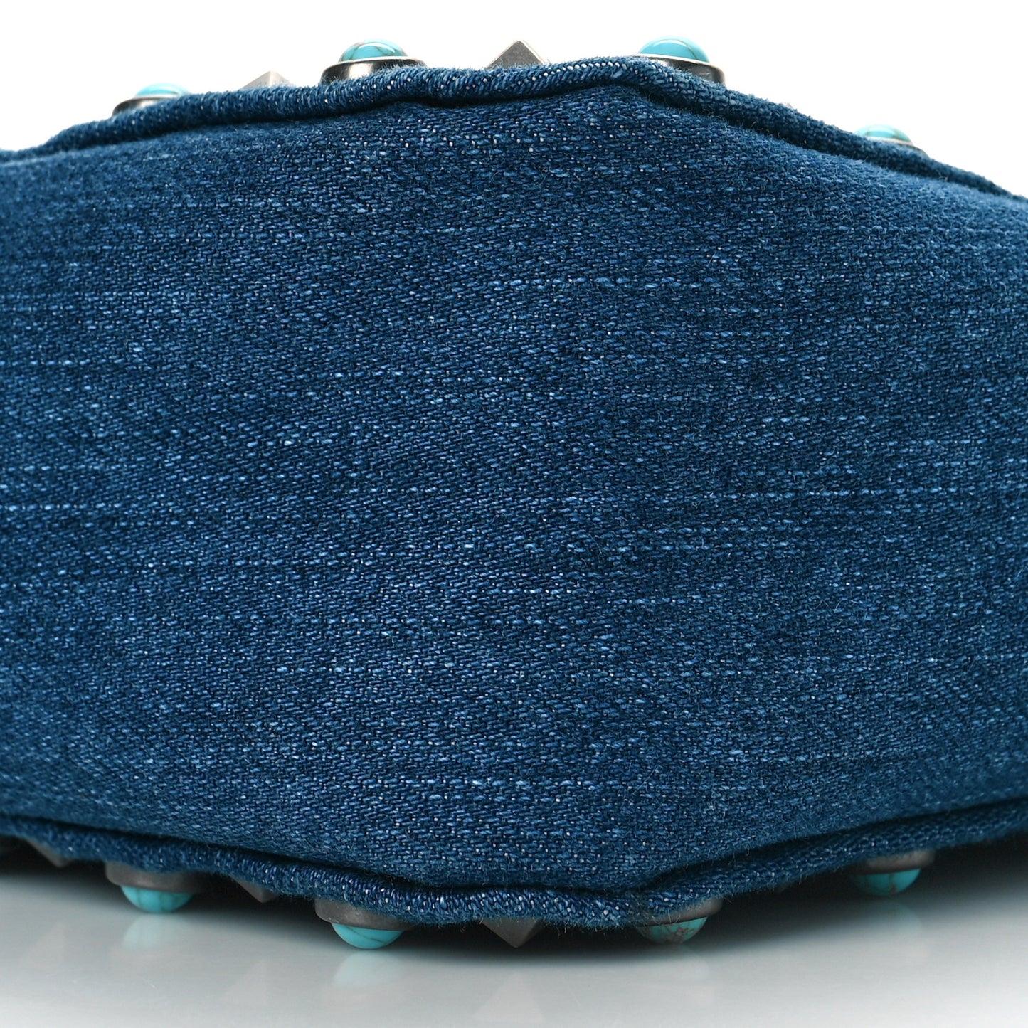 Denim Small Guitar Strap Rockstud Rolling Flip-Lock Messenger Bag Blue
