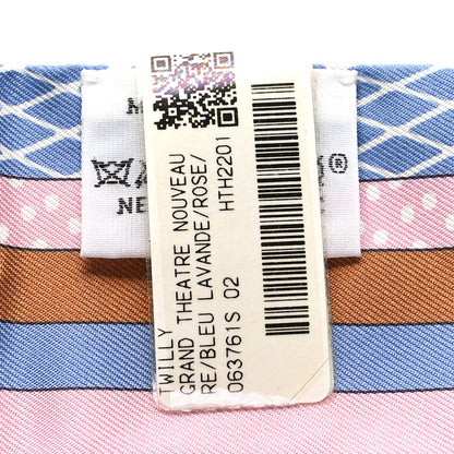 Hermes Silk Twilly Grand Theatre Nouveau Bleu Lavande Rose Vert 3 of 4