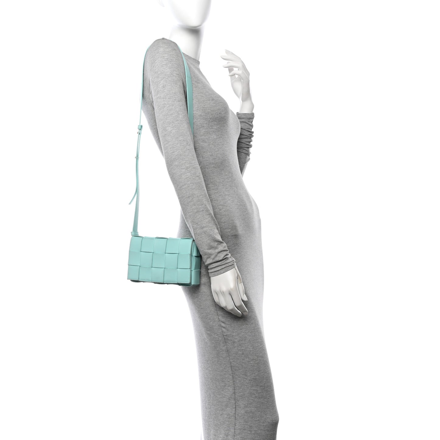 Lambskin Maxi Intrecciato Small Cassette Crossbody Bag Celadon