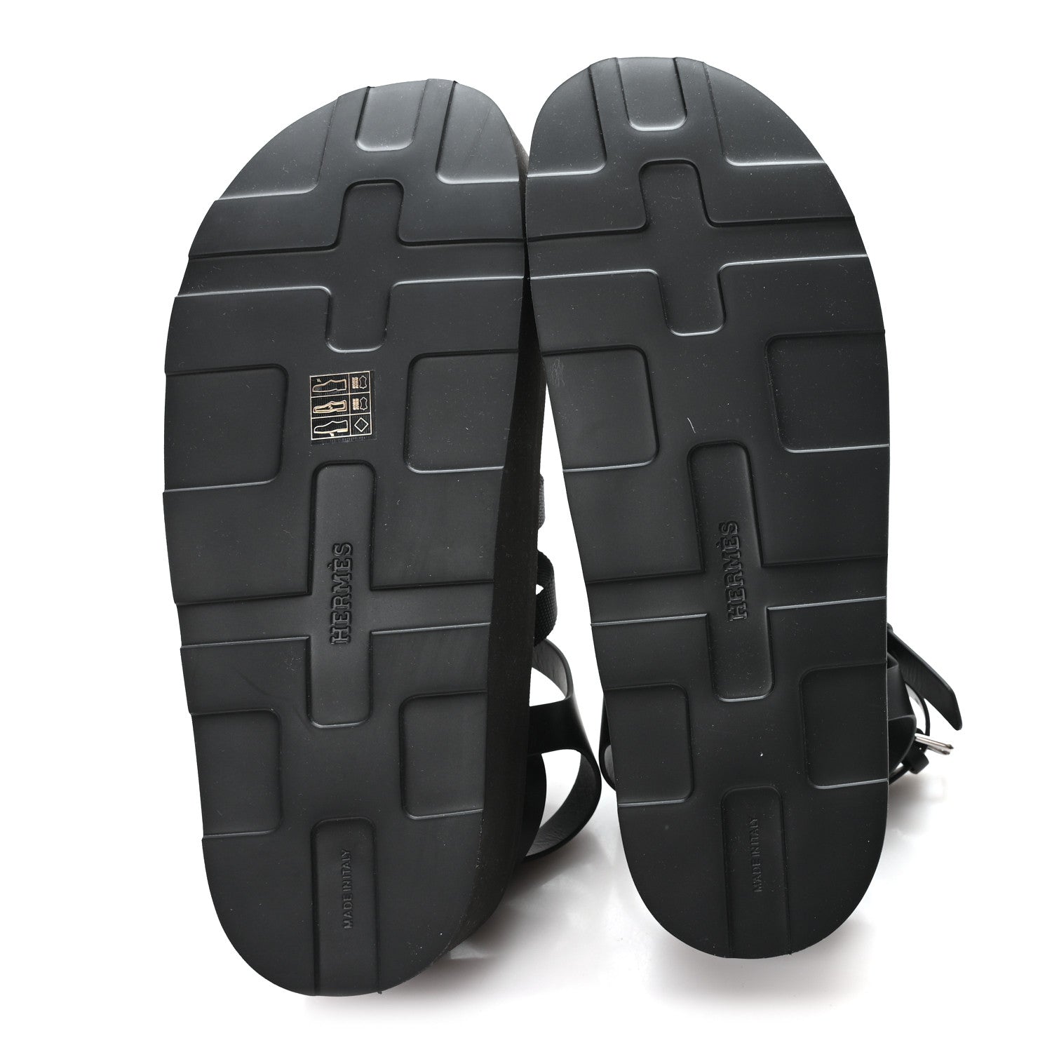 Hermes Calfskin Nylon Jupiter Sandals 40 Black 6 of 9