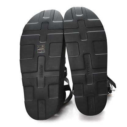Hermes Calfskin Nylon Jupiter Sandals 40 Black 6 of 9