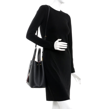 Prada Saffiano Cuir Medium Double Bag Black Fuoco 2 of 10