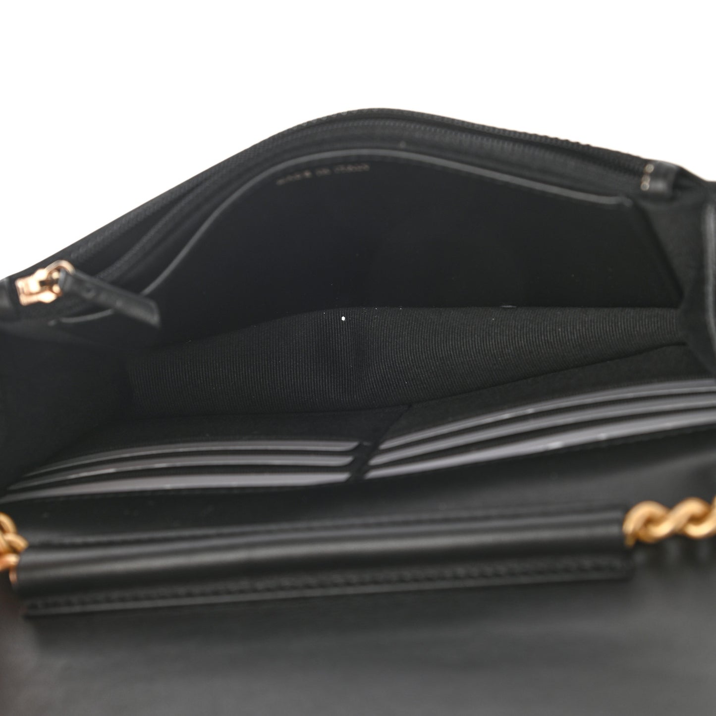 Caviar Quilted Boy Wallet On Chain WOC Black