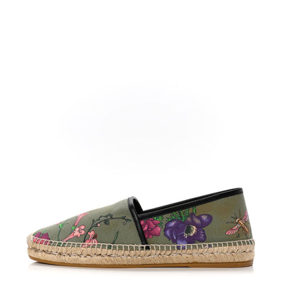Gucci Canvas Flora Snake Print Mens Espadrilles 9.5 Militare Multicolor Black 1 of 4
