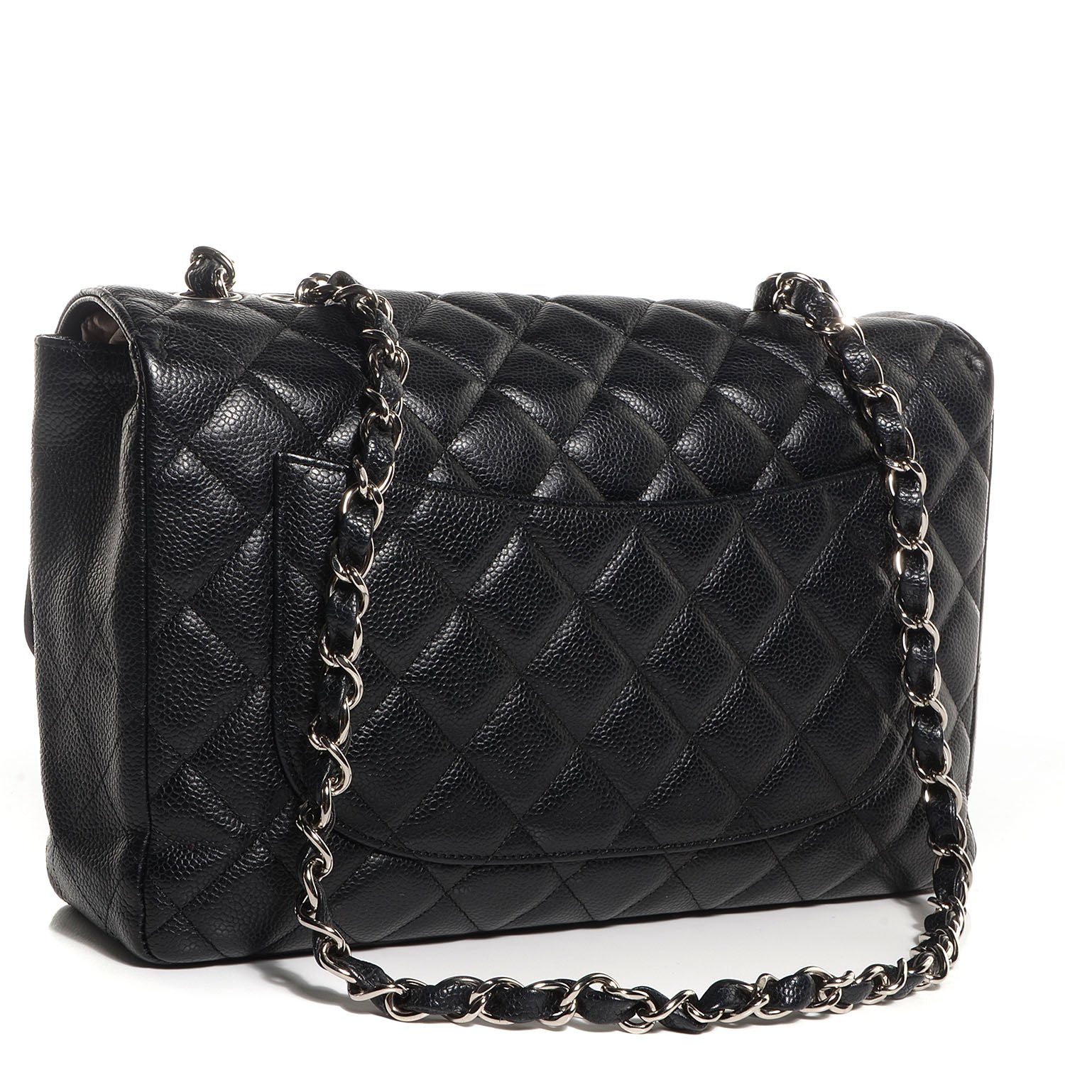 Chanel Caviar Quilted Jumbo Single Flap Black 3 of 9