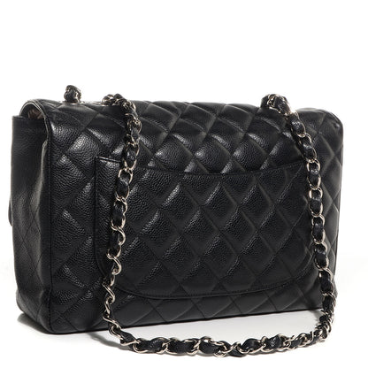 Chanel Caviar Quilted Jumbo Single Flap Black 3 of 9