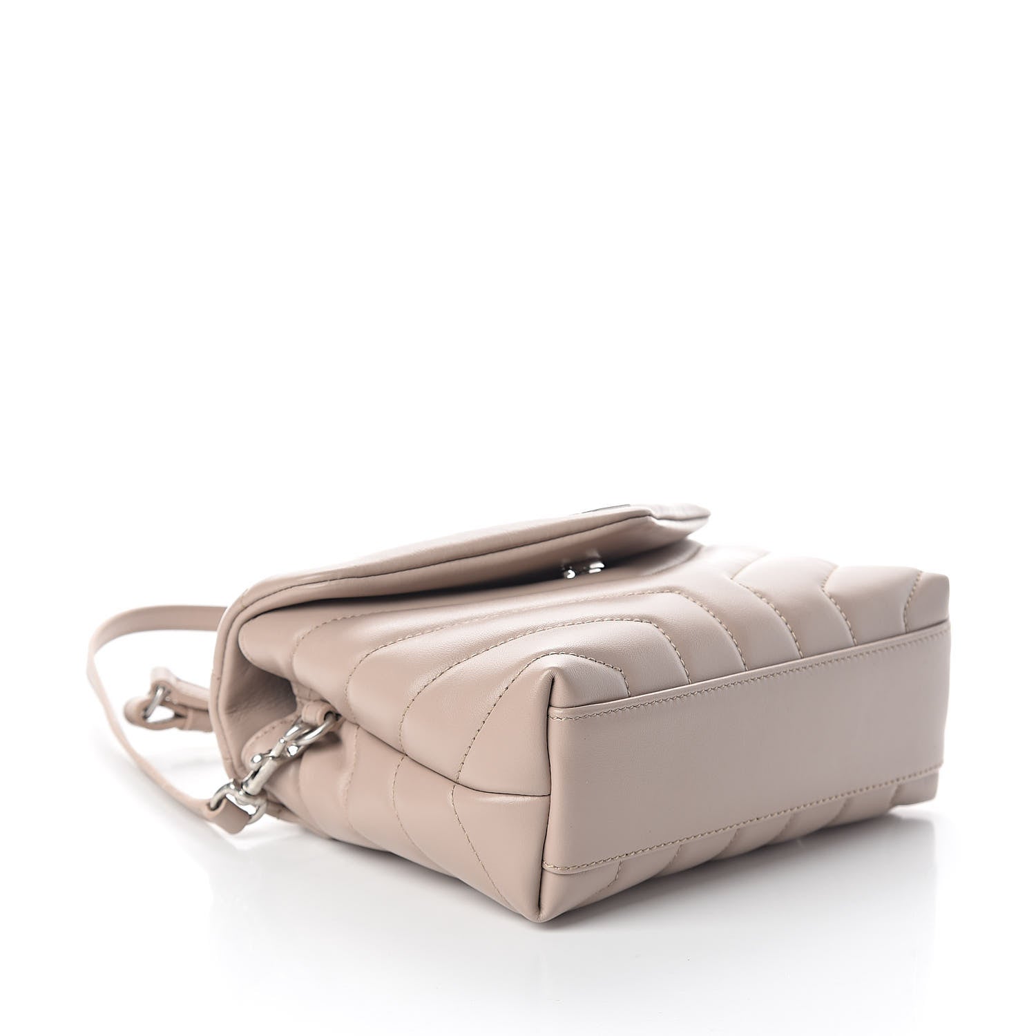 Saint Laurent Calfskin Y Quilted Monogram Toy Loulou Satchel Light Natural 4 of 10