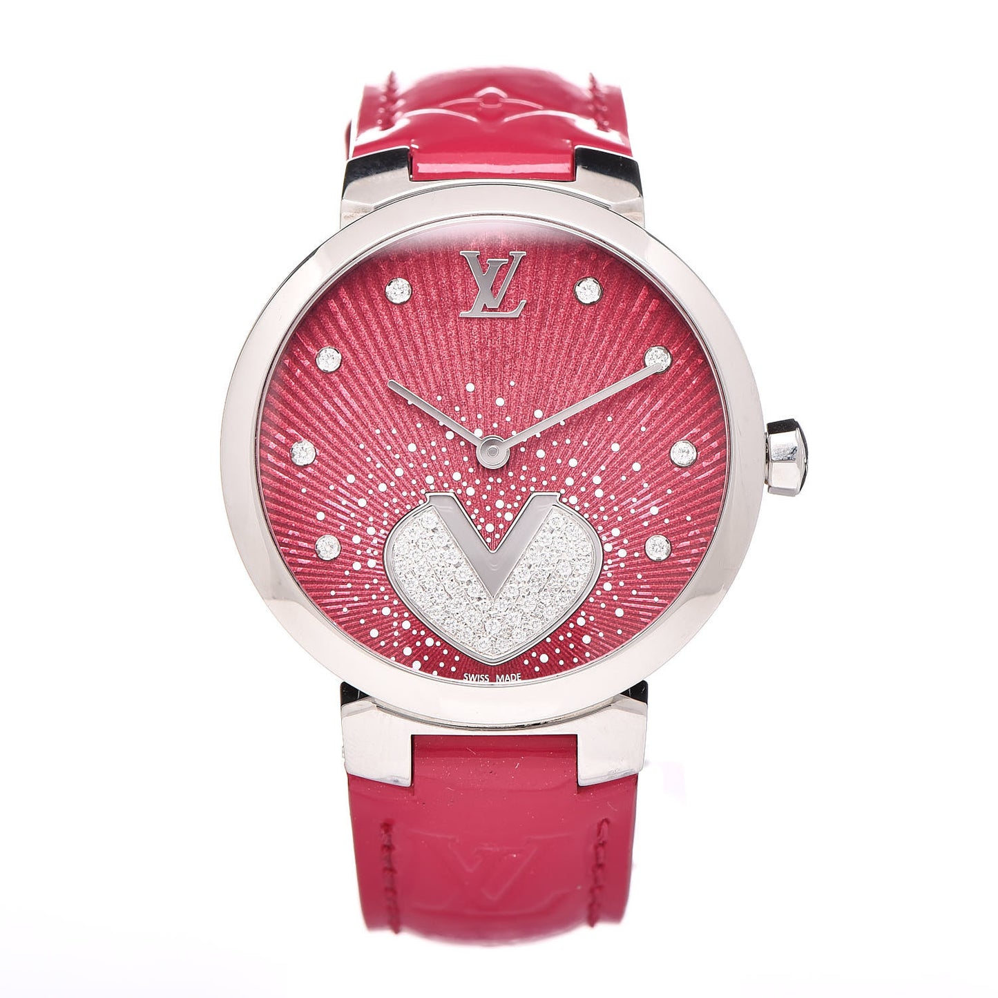Stainless Steel Vernis Diamond 33mm Tambour Cool V Quartz Watch