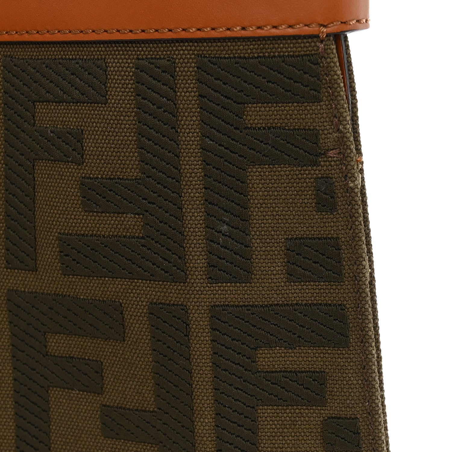 Fendi Canvas Vitello King FF Embroidered Medium Peekaboo X-Tote Amazzonia Cuoio 13 of 14
