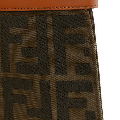 Fendi Canvas Vitello King FF Embroidered Medium Peekaboo X-Tote Amazzonia Cuoio 13 of 14