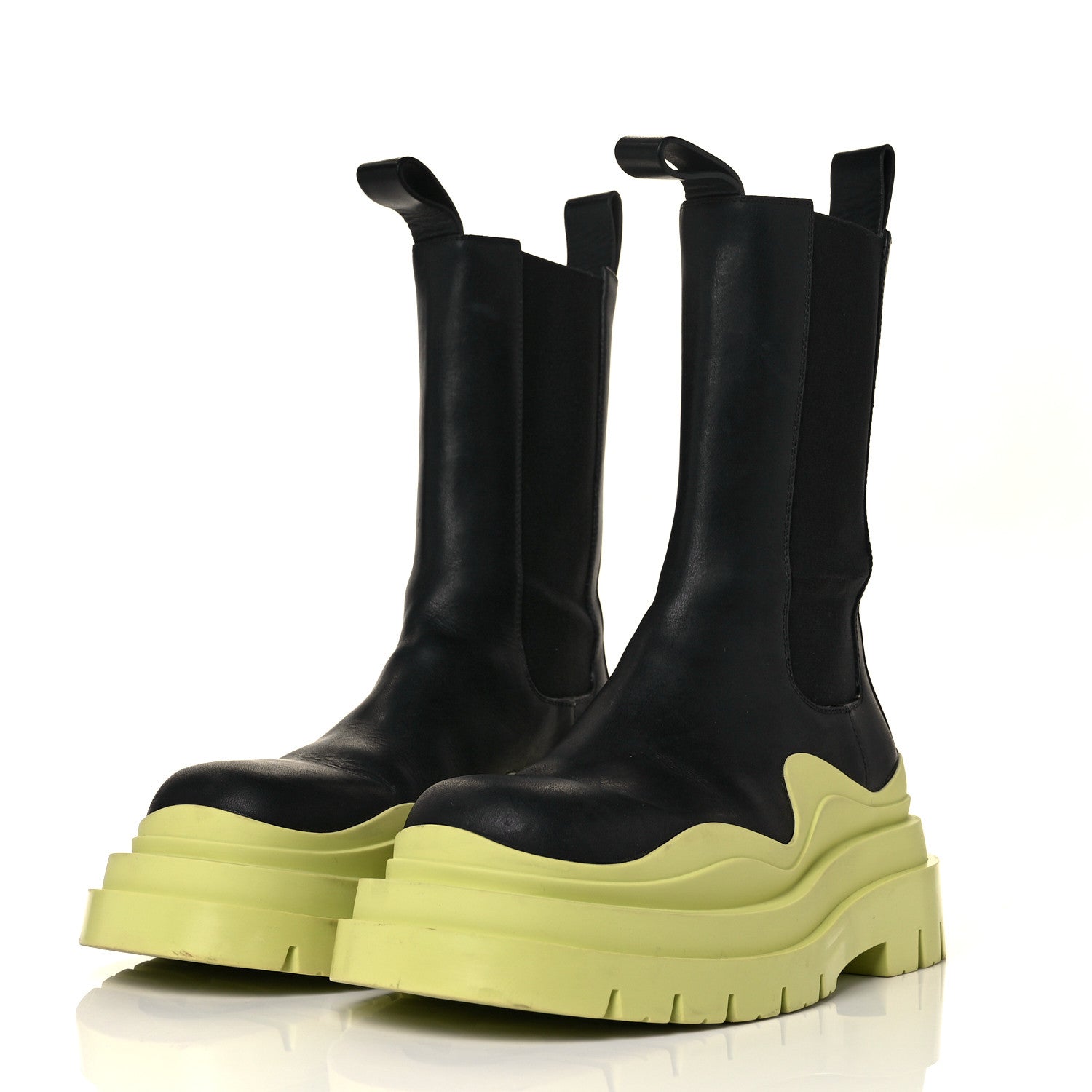 Bottega Veneta Calfskin The Tire Chelsea Boots 36 Black Seagrass 3 of 7