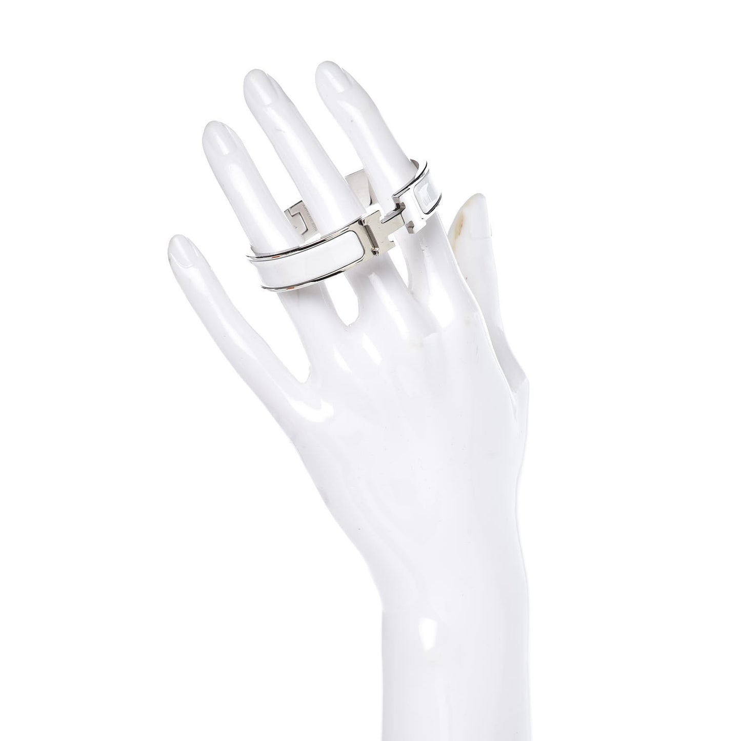 Enamel Narrow Clic Clac H Bracelet PM White