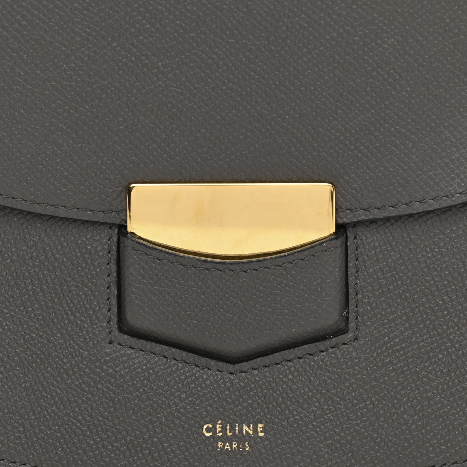 Celine Grained Calfskin Medium Trotteur Grey 8 of 11