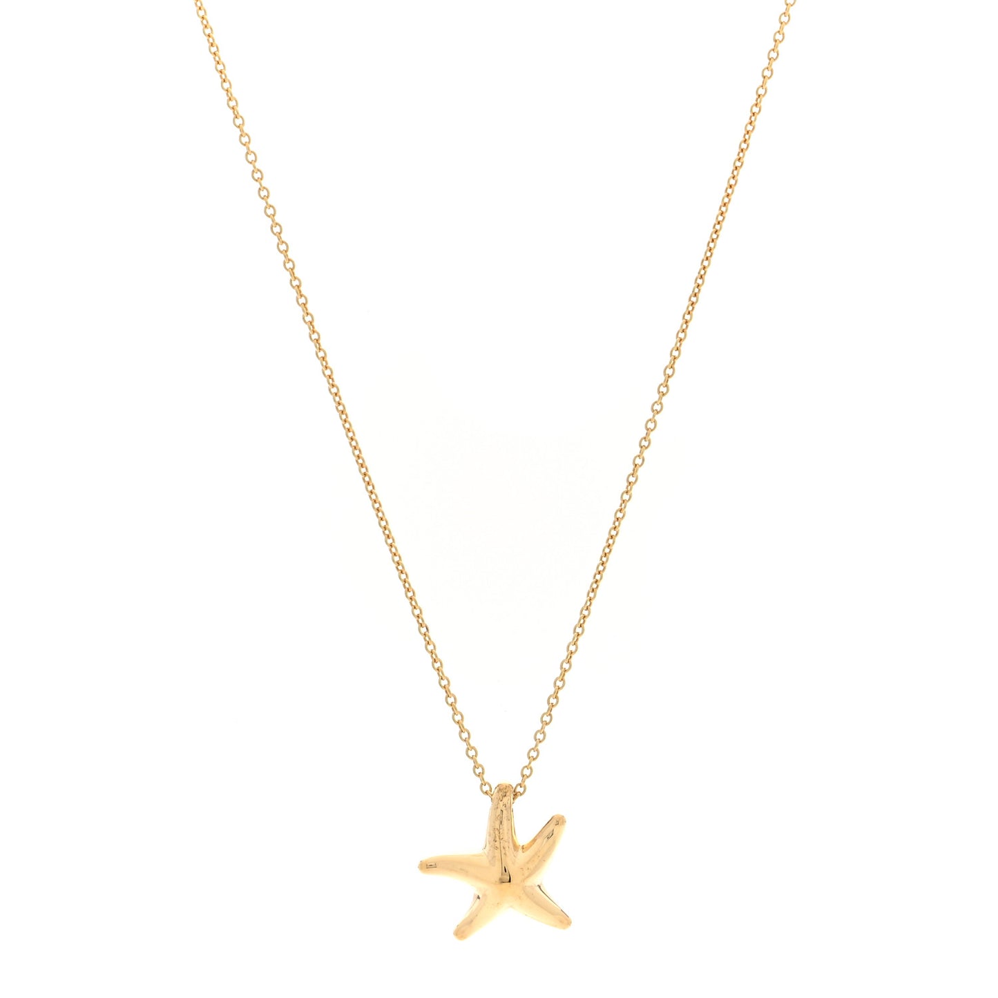 18K Yellow Gold 15mm Elsa Peretti Starfish Pendant Necklace