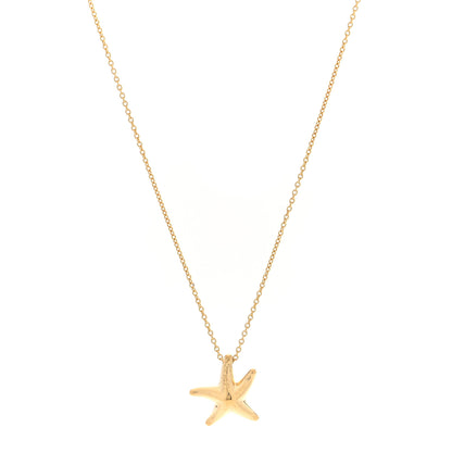 Tiffany 18K Yellow Gold 15mm Elsa Peretti Starfish Pendant Necklace 1 of 3