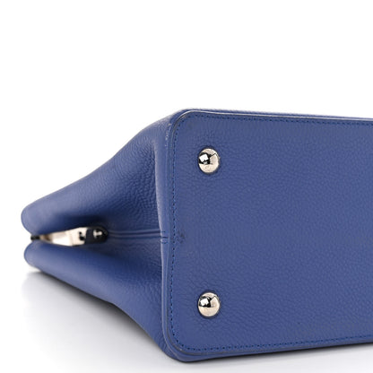 Louis Vuitton Taurillon Snakeskin Capucines MM Blue 8 of 11