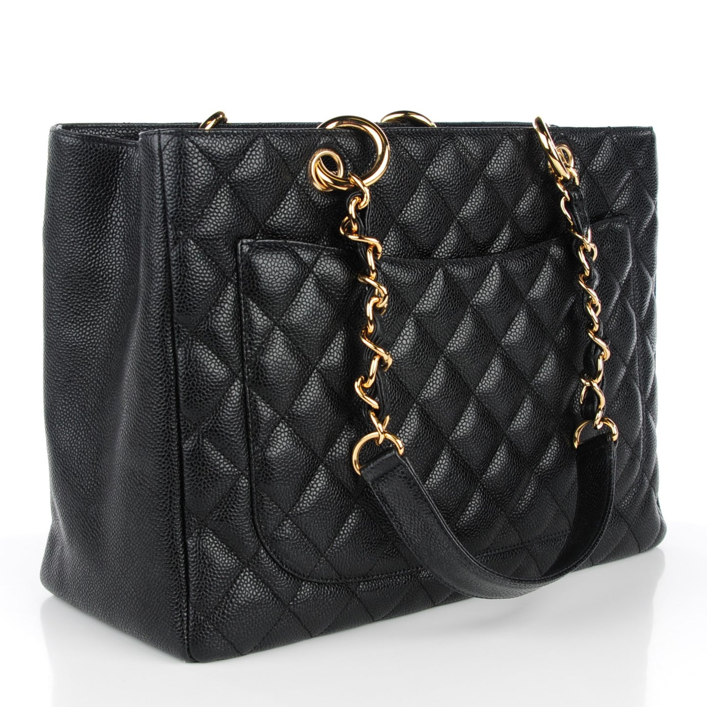 Caviar Quilted Grand Shopping Tote GST Black