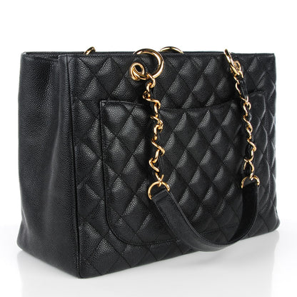 Chanel Caviar Quilted Grand Shopping Tote GST Black 3 of 7