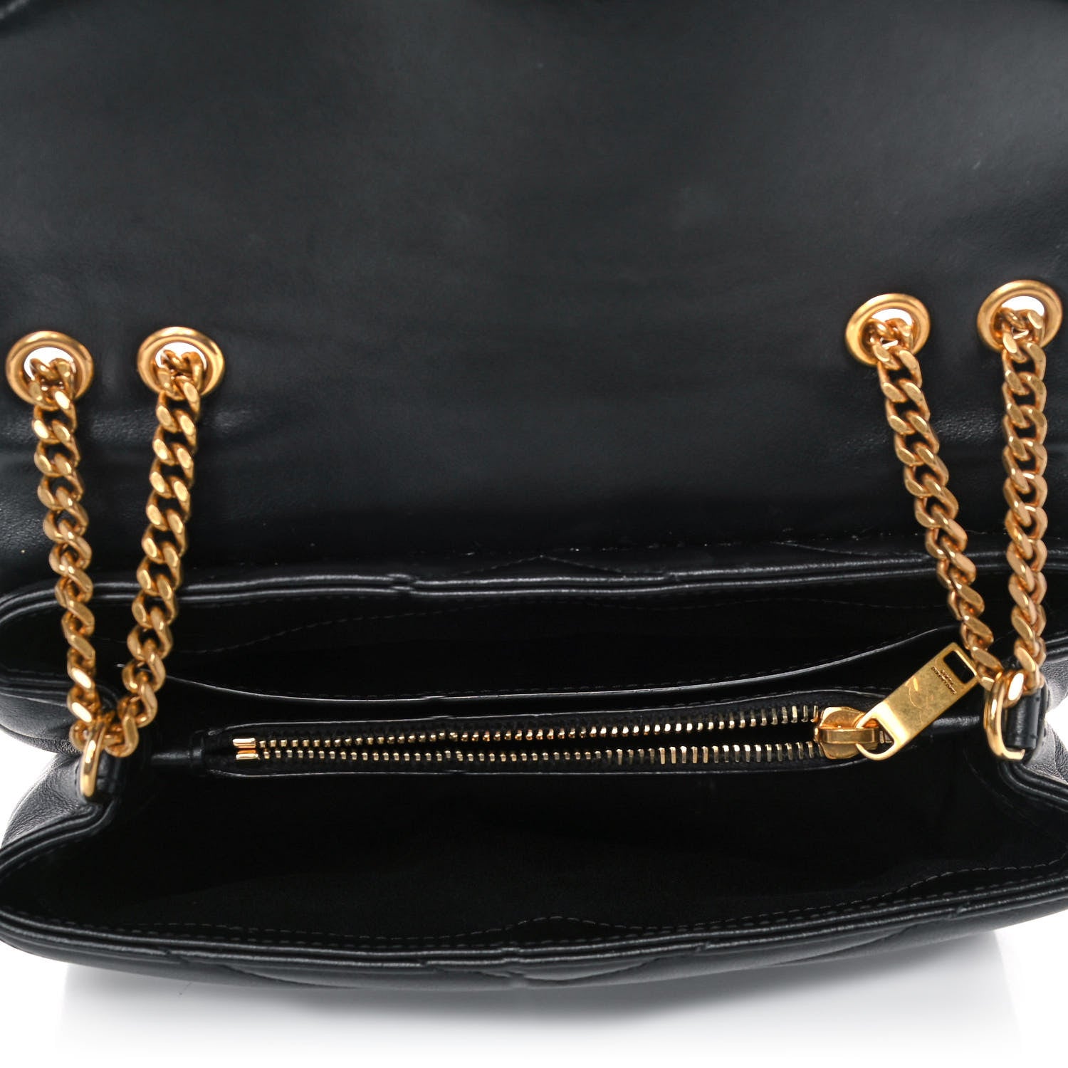 Saint Laurent Calfskin Y Quilted Monogram Small Loulou Chain Satchel Black 5 of 13