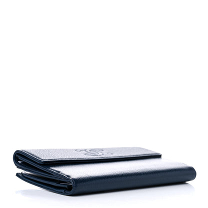 Chanel Caviar Timeless CC French Long Wallet Navy Blue 4 of 10