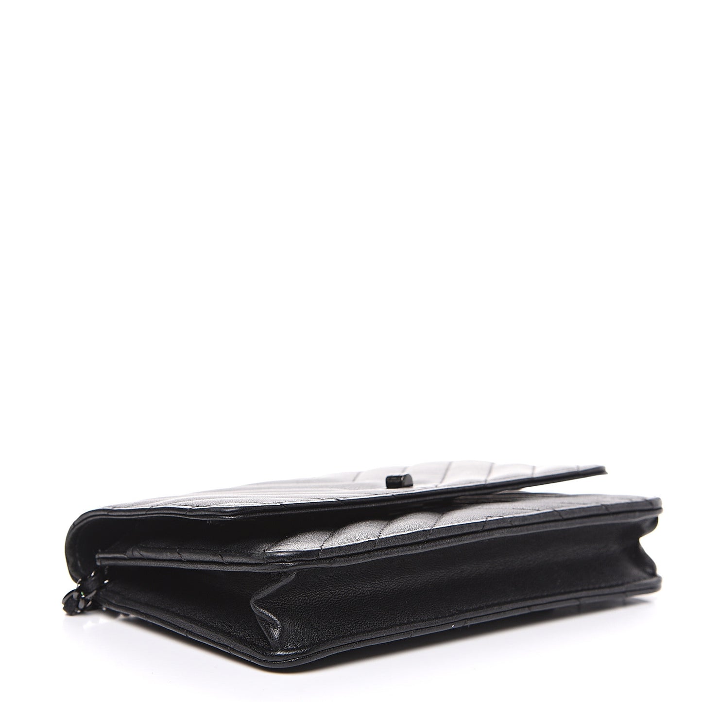 Sheepskin Chevron Quilted Reissue Wallet On Chain WOC So Black