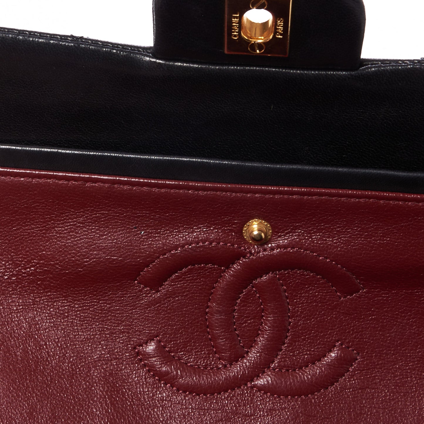 Lambskin Quilted Small Double Flap Black