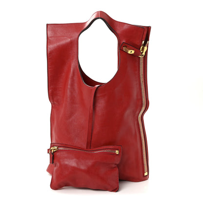 Tom Ford Ramskin Large Alix Padlock Zip Shoulder Bag Flame Red 3 of 10