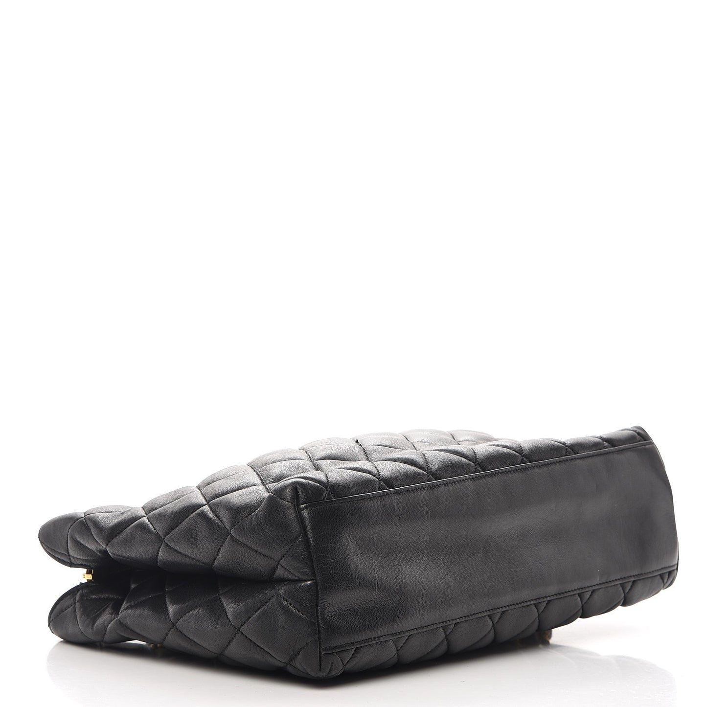 Lambskin Quilted Shopping Tote Black