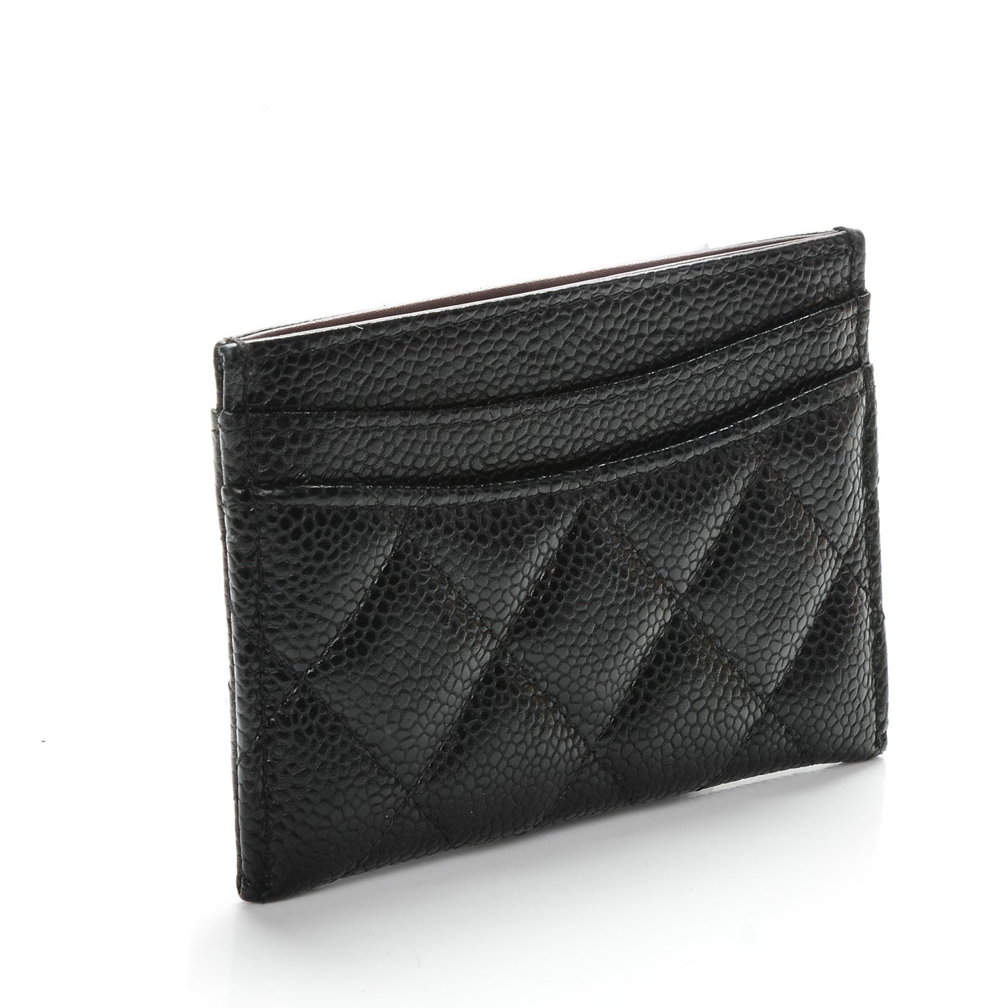 Caviar Quilted Card Holder Black