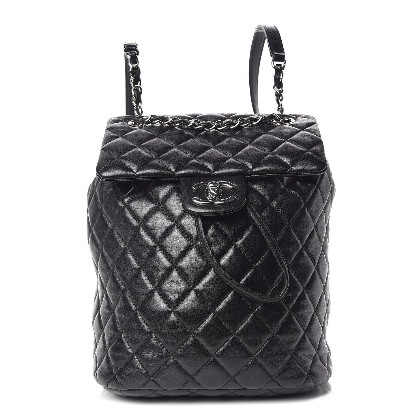 Lambskin Quilted Small Urban Spirit Backpack Black