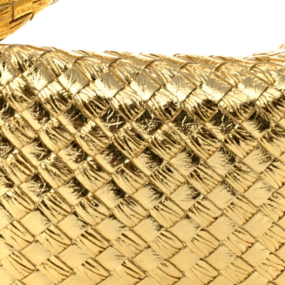Bottega Veneta Laminated Calfskin Pressed Intreccio Mini Jodie Gold 9 of 11