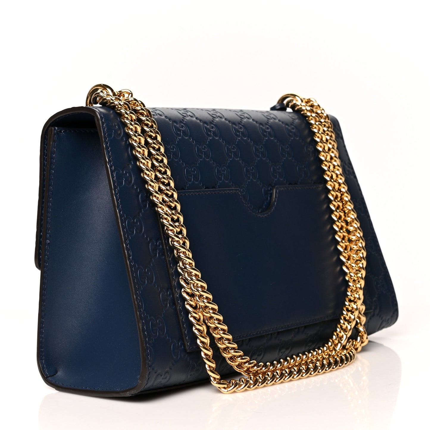 Guccissima Medium Padlock Shoulder Bag Blue Agata